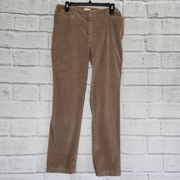 J Jill Corduroy Pants Brown Womens Size 10 Mid Rise Straight Leg Stretch - Picture 1 of 11